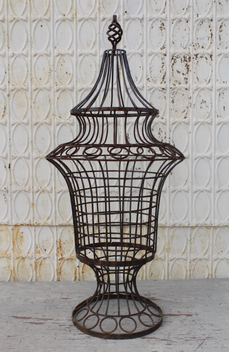 Wrought Iron Planter with Lid Decorative Container