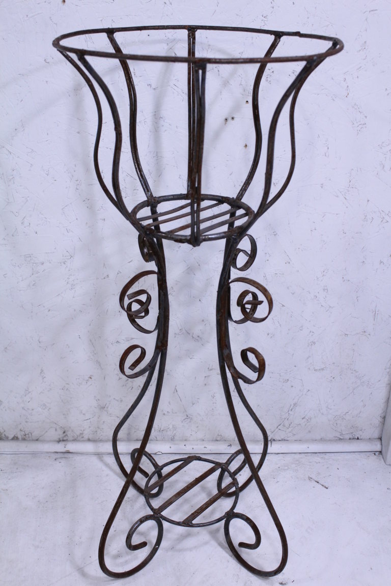 Wrought Iron Purcey Plant Stand Decorative Container