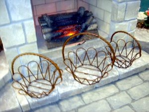 Wrought Iron Round Petal Baskets