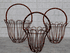 Wrought Iron Round Rope Handle Baskets 3 Sizes