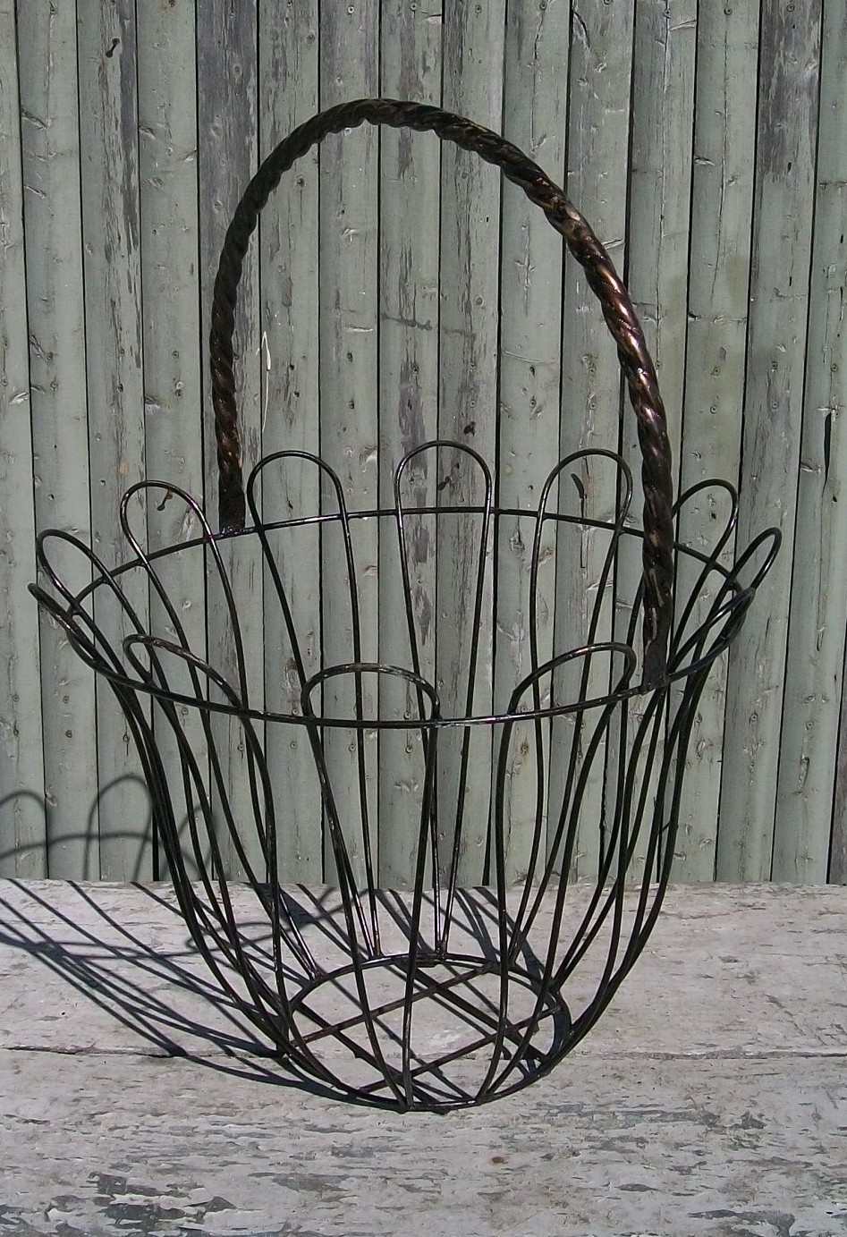 Wrought Iron Round Rope Handle Baskets 3 Sizes