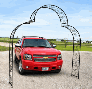 Wrought Iron Shell Arch Top Driveway Arbor