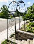 Wrought Iron Shell Flower Arbor - Antique Style Arch Trellis