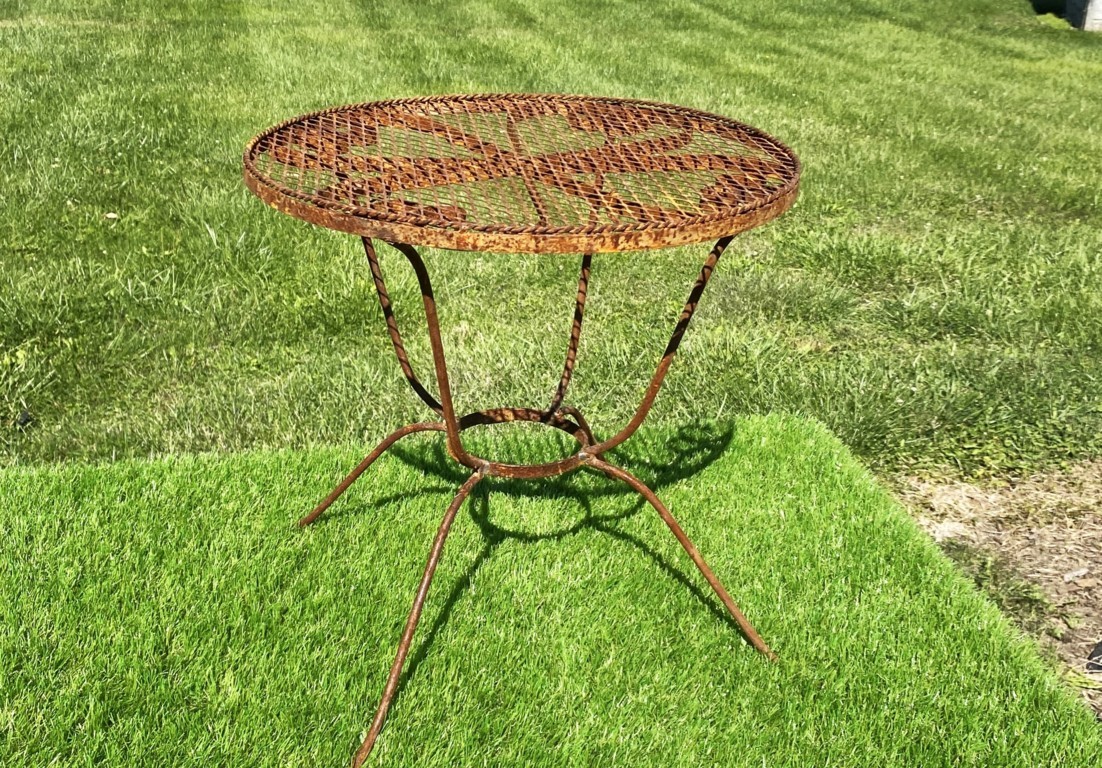Wrought Iron Side Table Patio Furnmiture