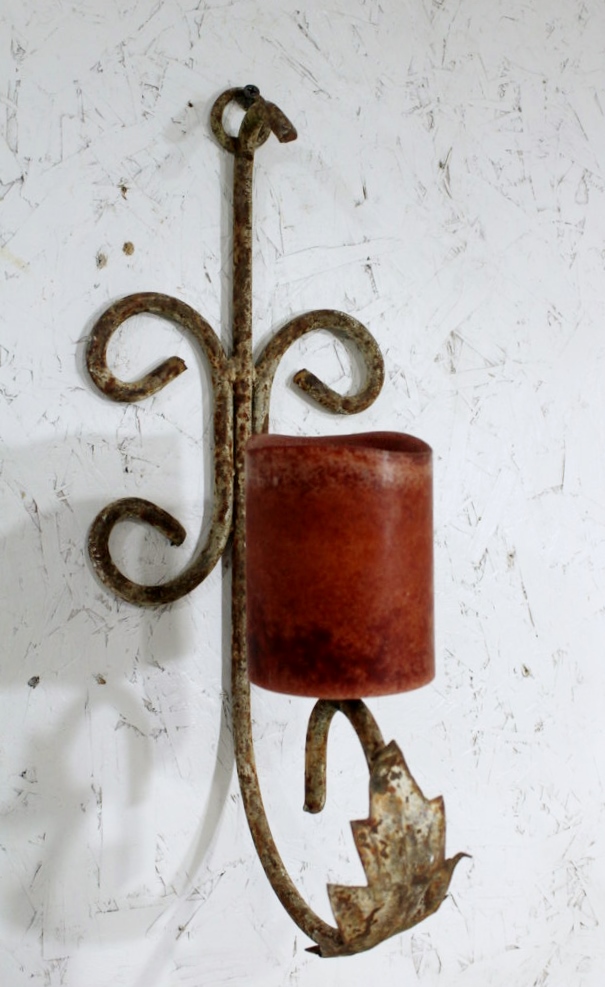 Wrought Iron Single Candle Sconce