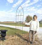 Wrought Iron Skinny Milton Garden Trellis 