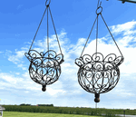Wrought Iron Small Bouquet Hanging Planter Basket