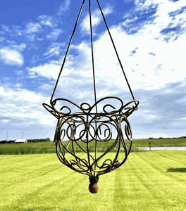 Wrought Iron Small Bouquet Hanging Planter Basket