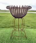 Wrought Iron Small Jacqueline Round Basket Decorative Plant Stand