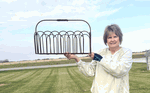 Wrought Iron Small Long Handle Basket Planter Display