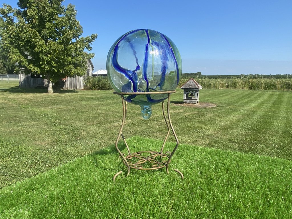 Metal 14" Plant Stand Gazing Ball Holder Decorative Container