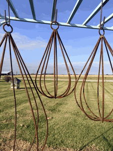 Wrought Iron Small Teardrop Orb Hanging Planter