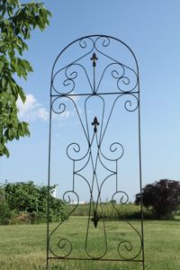 65" Tall Wrought Iron Upside Down Trellis Flower Support