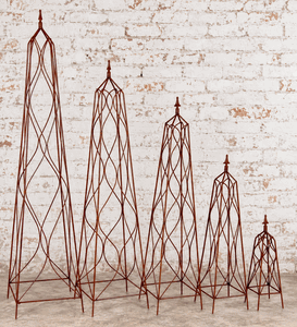 Wrought Iron Square Finial Flower Trellis - 7 Sizes