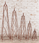 Wrought Iron Square Finial Flower Trellis - 7 Sizes