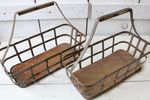 Wrought Iron Strap Basket Tin Bottom Decorative Container