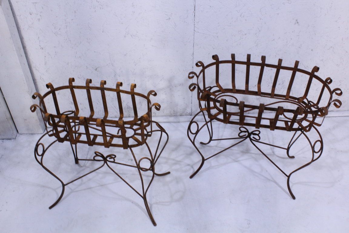 Wrought Iron Strap Plant Stands 2 Sizes Pot Holders