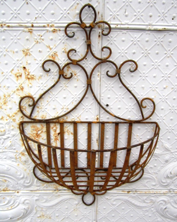 Wrought Iron Susanna Half Wall Baskets in 2 Sizes