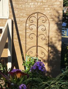 Wrought Iron Swirl Trellis Flower Support - Landscape Art