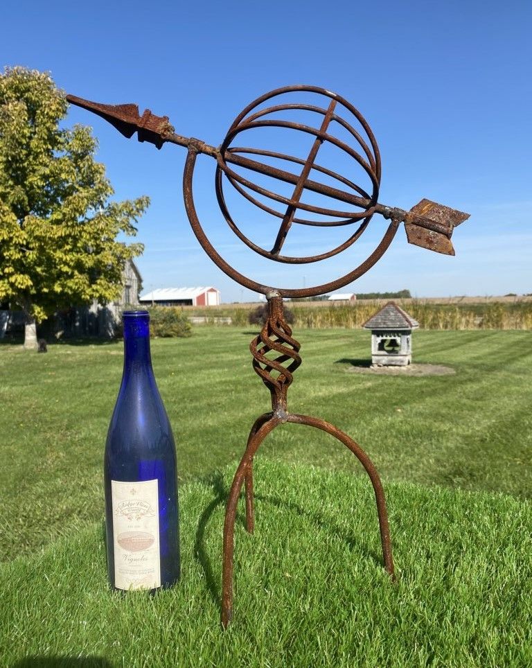 Wrought Iron Tiny Sundial Garden Yard Art