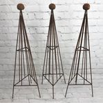 Wrought Iron Triangle Ball Top Topiaries in 5 Sizes Plant Supports