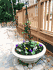 Wrought Iron Triangle Topiary Trellis w/ Flowers