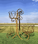 25" Wrought Iron Tulip Plant Stand Decorative Container