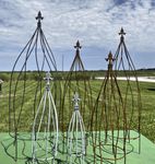 Wrought Iron Twist Flower Trellis - Small Obelisk