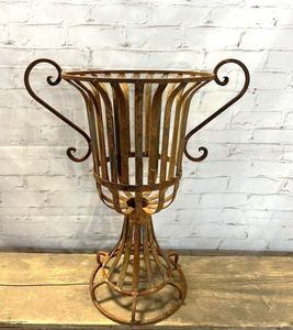 28 Metal April Strap Urn Decorative Container Planter