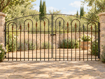 Wrought Iron Woodson Entry Gate - Great for Decks and Patios 3 x 7 w