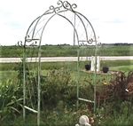 Wrought Iron X Arch Trellis - Flower Arbor