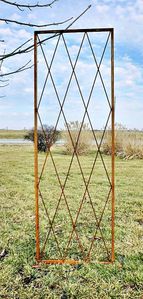 Wrought Iron X Trellis Plant Support Garden Accent