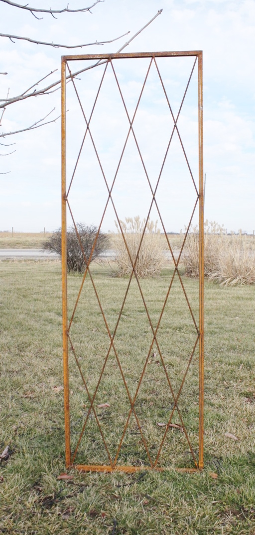 Wrought Iron X Trellis Plant Support Garden Accent