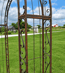 Wrought Iron XL Round Top Arbor - Metal Flower Garden Arch