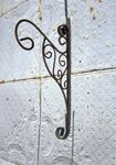 Sturdy Wrought Iron Patio Wall Bracket - Flower Basket Holder 
