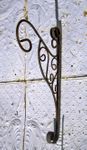 Sturdy Wrought Iron Patio Wall Bracket - Flower Basket Holder 