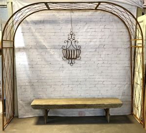 You Pick a Custom Width - Wrought Iron Criss Cross Arbor - Trellis