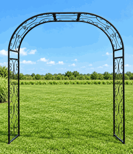 YOU Pick A Custom Width - Wrought Iron Shell Arbor