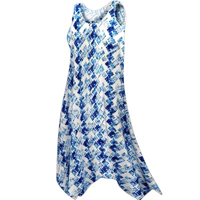 CLOSEOUT CLEARANCE! Plus Size Sharkbite SharkTail Cover Up or Dress with Pockets Mykonos Print 5x