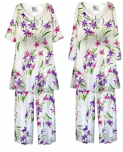 NEW! Plus Size Violet Breeze Brushed Jersey 2 Piece Comfort Pajama Pant Set Customizable 0x 1x 2x 3x 4x 5x 6x 7x 8x 9x