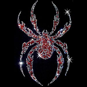 Awesome Black or Red Crystal Rhinestud Rhinestones Spider Plus Size T-Shirts S M L XL 2xl 3xl 4x 5x 6x 7x 8x