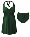 CLOSEOUT CLEARANCE! Dark Green Plus Size & Supersize Halter 2pc Swimdress 0x 3x