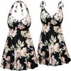 CLOSEOUT CLEARANCE! Plus Size Peony Floral Print Halter or Shoulder Strap 2pc Swimsuit/SwimDress 2x 4x