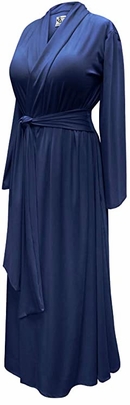 CLOSEOUT CLEARANCE! Navy Plus Size Robe with Attached Belt! Poly/Cotton, Soft Rayon or Softer Brushed Jersey Knit Robes Lg XL 1x 2x 3x