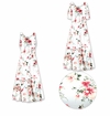 SOLD OUT! CLOSEOUT CLEARANCE! Plus Size Rose Magnolia Print Princess Cut Dress 0x/1x