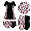 SOLD OUT! Plus Size Womens Princess Cut Mandala Diamonds 2pc Swimsuit/SwimDress