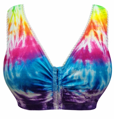CLOSEOUT CLEARANCE! Rainbow Tie Dye Cotton Wireless Bra Plus Size 44 48 50 56 A B C D E