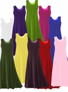 SOLD OUT! CLOSEOUT CLEARANCE! Solid Colors POLY/COTTON Stretchy Plus Size & Supersize A-Line or Princess Cut Tank Dresses 3x
