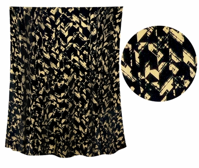CLOSEOUT CLEARANCE! 2030 Black & Yellow Frozedn River Print Lightweight Slinky Fabric By The Yard