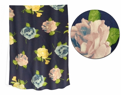 CLOSEOUT CLEARANCE! 7279 Midleton Floral Print Lightweight Slinky Fabric By The Yard